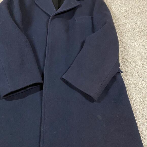 VTG Brooks Brothers Coat Mens 45R Wool Overcoat Car Jacket Navy Preppy Trench - Picture 3 of 12